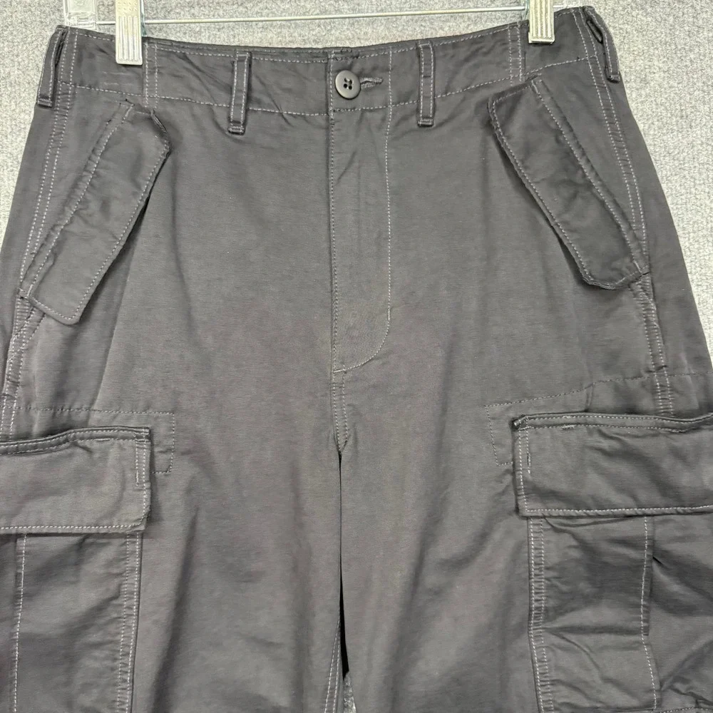 American Eagle Cargo Pants Mens 28x28 Black Flex Relaxed Wide Leg Fits 30x24